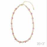 Ro-g G Flower Bead Accent Disc Neck Len:16+3in