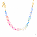Lmu-g G Multi Candy Bead Pearl Neck Len:18in