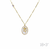 Wh-g G Mother Of Pearl Flower Neck Len:18+3in