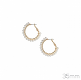 35wh-g G 35mm Pearl Wired Hoop Ear  Size:1.38in