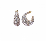 Cr-g G Crystal Teardrop Hoop  Size:0.4x0.9in
