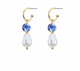 Sa-g G Blue Baroque Pearl Earring  Size:0.39x1.01in