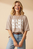 Short Sleeve Round Neck Solid Urban Ribbed Top With Lettering Detail