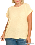 Plus Slub Cuffed Sleeve Tee