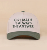 Girl Math Is Always The Answer Two Tone Snapback Hat