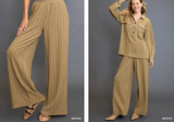 Textured Wide Leg Pants