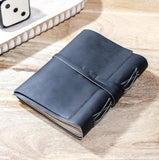 8 X 6 Distressed Black Leather Journal