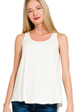 Flowy Hem Rayon Sleeveless Tank Top