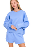 Fleece Round Neck Pullover & Shorts Set