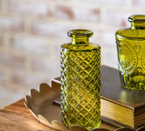 5 Olive Green Diamond Pattern Bud Vase