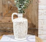 10.25 Beige Heirloom Handle Vase