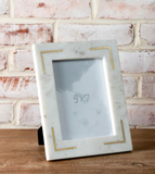 5 X 7 Marble Frame W/ Brass Inlay