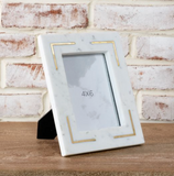 4 X 6 Marble Frame W/ Brass Inlay