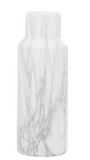 Cer Wht Marble Vase 6w, 15h