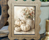 Scallop Cream Pumpkins Framed Canvas Art