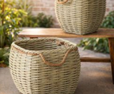 Nat. Sq. Rattan/wire In/outdoor Baskets