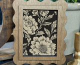 Scallop Black Floral Framed Canvas Art