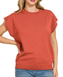 Viscose Round-neck Short Sleeve Sweater