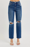 Tummy Control High Rise Crop Girlfriend Jeans