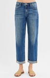 Mid Rise Boyfriend Roll Up Jeans