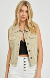 Distressed Crop Vest