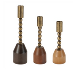 Taper Candle Holder 7h, 8.25h, 10h Wood/iron