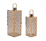 Lantern  5.5sq X 18.25h, 7sq X 22.5h Stainless Steel/glass