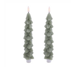 Tree Taper Candle (set Of 2) 9.5h Wax/plastic 4 & 8 Hr Timer 2 Aaa Batteries Not Included