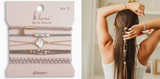 "glimmer" Soft Pinks With Pearl & Gold Accent Hair Tie Bracelets | Medium - #kl_140354