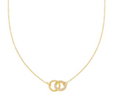 Cr-g G Cz Interlocking Circle Neck Len:16+3in