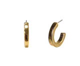 G G Metal Hoop Post Earring  Size:1.0x1.0in