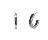 S S Metal Hoop Post Earring  Size:1.0x1.0in
