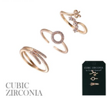 Cr-g G Cz Ribbon Ring 3pc Multipack Open Ring/sz7