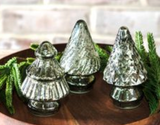 3 Asst 3.75 Verdigris Glass Trees