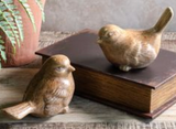 2 Asst. Beige Ceramic Birds