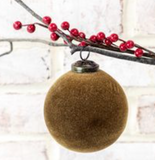 4 Gold Velvet Ball Ornament
