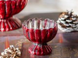 3.5 Red Pedestal Metal Bowl