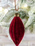 Red Velvet Oval Ornament
