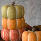 10.4" Pumpkin 2 Org. 1 Grn. 1 Dk Org.