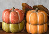 8" Pumpkin 2 Org. 1 Grn. 1 Dk Org.