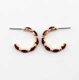 Red Baguette Hoop Ear