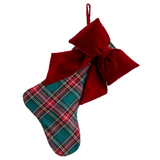 19.5"plaid Stokin W/velvet Bow
