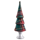 11.5"plaid Tree Table Top Grre