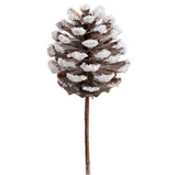 7"snowed Plstic Pine Cone Pick