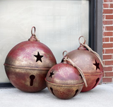 Red Metal Jumbo Bells Decor