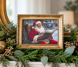 6" Antique Gold Book Santa Frame