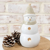 Beige/Wht Snowman Decor