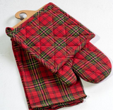 3 Pc Holiday Plaid Mit, Towel & Potholder Set
