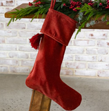 18.5"L Drk Red Velvet Stocking