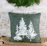 18" Evergreen 3 Tree Pillow